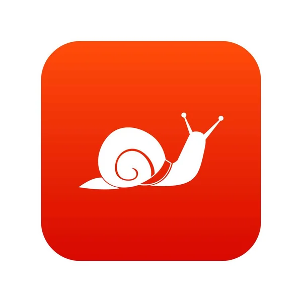 Ícone de caracol vermelho digital — Vetor de Stock