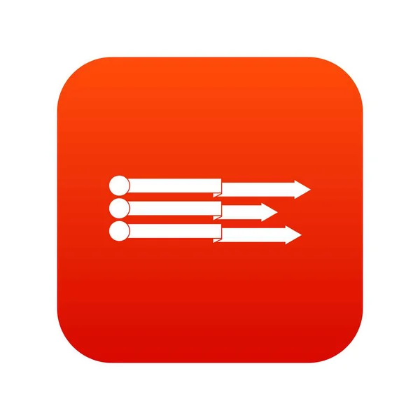 インフォ グラフィックの矢印アイコン デジタル赤 — ストックベクタ