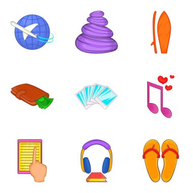 Sakin Icons set, karikatür tarzı