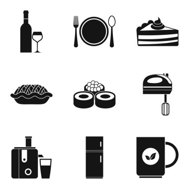 Kuruluş Icons set, basit tarzı