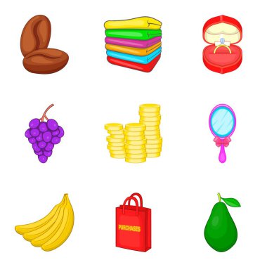 Ticaret Icons set, karikatür tarzı