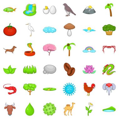 Sıradan bir hayat Icons set, karikatür tarzı