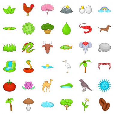 Günlük hayat Icons set, karikatür tarzı