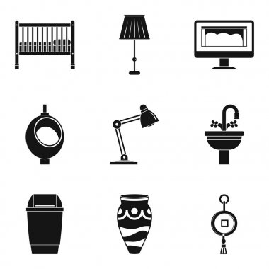 Rutin iş Icons set, basit tarzı