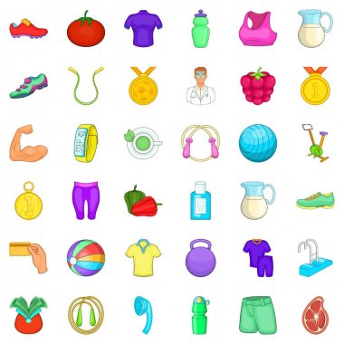 Eko güzellik Icons set, karikatür tarzı