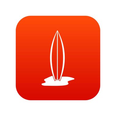 Sörf tahtası simgesi dijital kırmızı