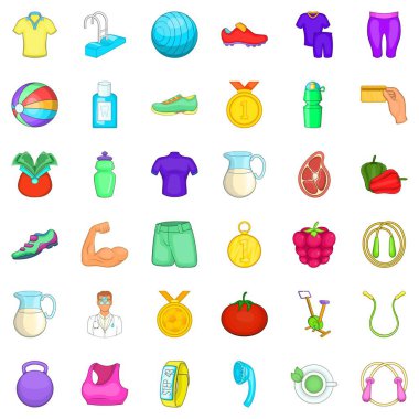 Doğal saygın Icons set, karikatür tarzı