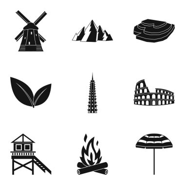 Sahne Icons set, basit tarzı