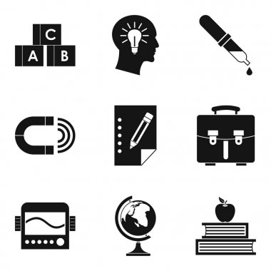 Bilimsel Icons set, basit tarzı