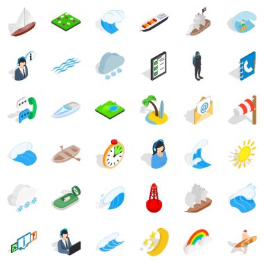 Pelajik Icons set, izometrik stili