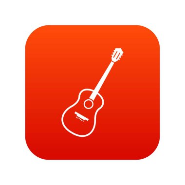 Charango simgesi dijital kırmızı