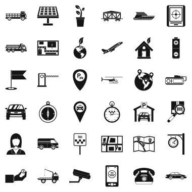 Navigasyon sistemi Icons set, basit tarzı