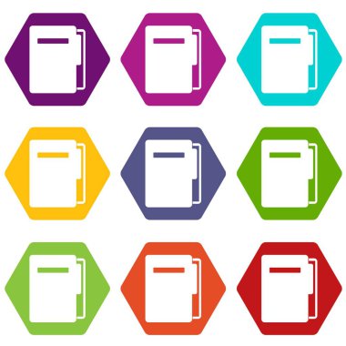 Renk altı yüzlü dosya klasör simgesini ayarla