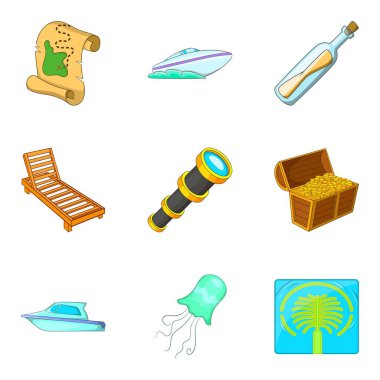 Su araştırma Icons set, karikatür tarzı