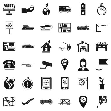 Aeronavigation Icons set, basit tarzı