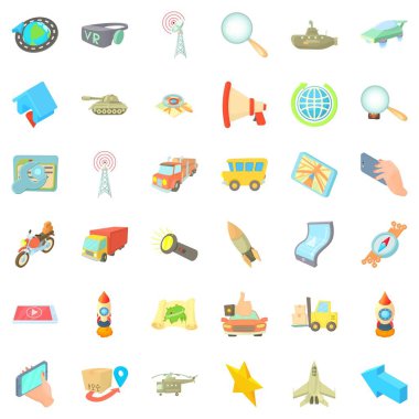 Gezinti araçları simgeler ayarla, tarzı çizgi film