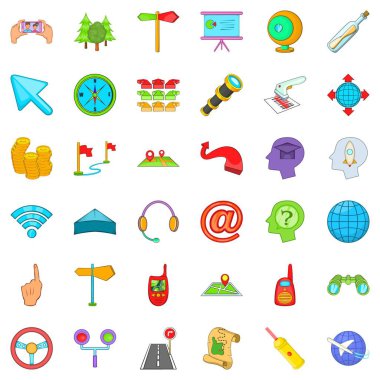 Yolu Icons set, karikatür tarzı