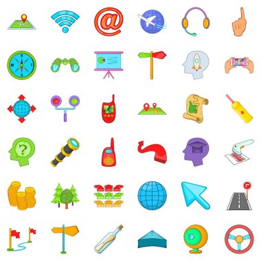 Yörünge Icons set, karikatür tarzı