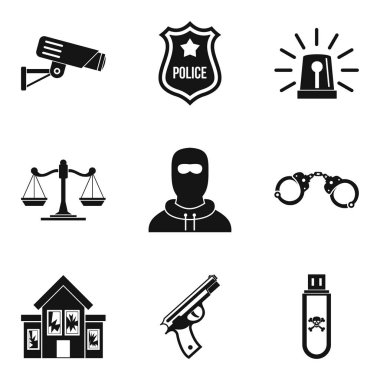Icons set, basit tarzı korunması