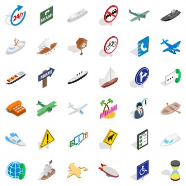 Ekspres Icons set, izometrik stili