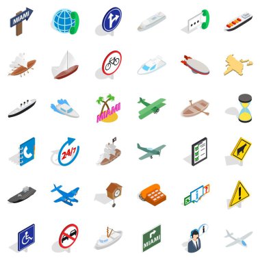 Paralı yol Icons set, izometrik stili