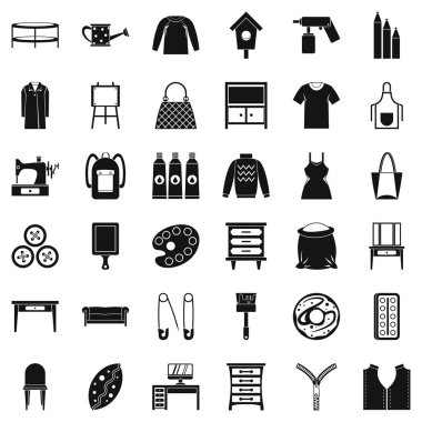 Nakış Icons set, basit tarzı