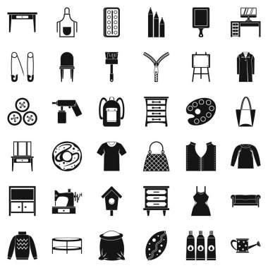 Dikiş Icons set, basit tarzı