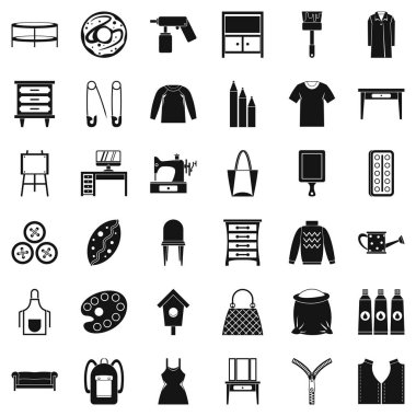 Giysi Icons set, basit tarzı