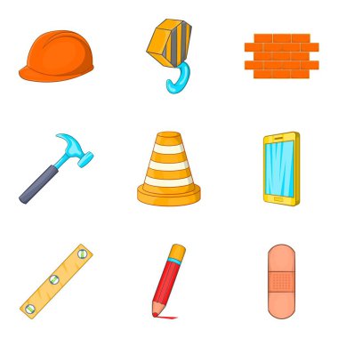 Ev onarım Icons set, karikatür tarzı