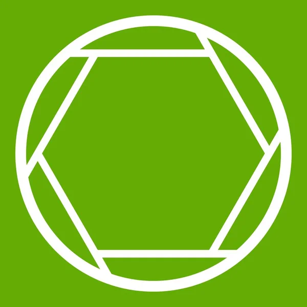Geschlossenes objektives Symbol grün — Stockvektor