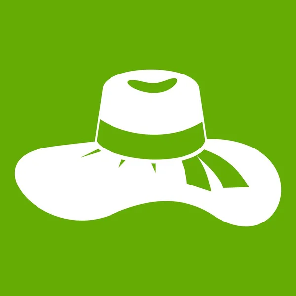 Cappello donna icona verde — Vettoriale Stock