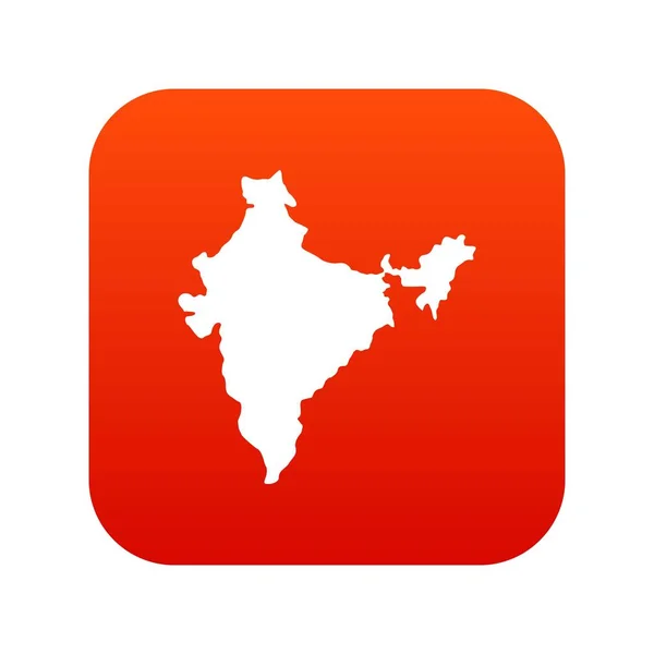 Indiska karta ikon digital röd — Stock vektor