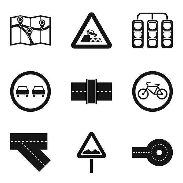 Street icons set, simple style — Stock Vector