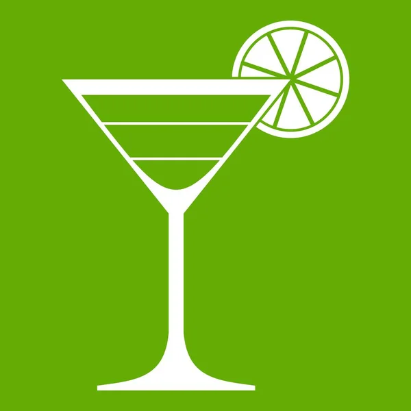 Cocktail ikonen grön — Stock vektor