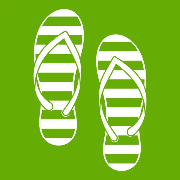 Flip flop icon green — Stock Vector