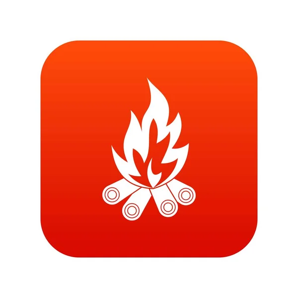 Bonfire icon digital red — Stock Vector