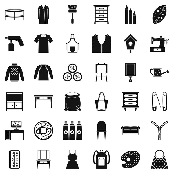 Item of clothing icons set, simple style — Stock Vector