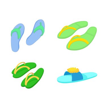 Terlik simge seti, karikatür tarzı