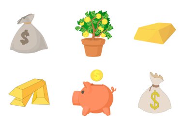 Para Icon set, karikatür tarzı