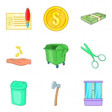 Ev yenileme Icons set, karikatür tarzı