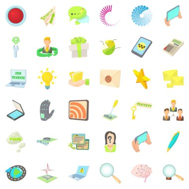 Organizasyon Icons set yayın, karikatür tarzı