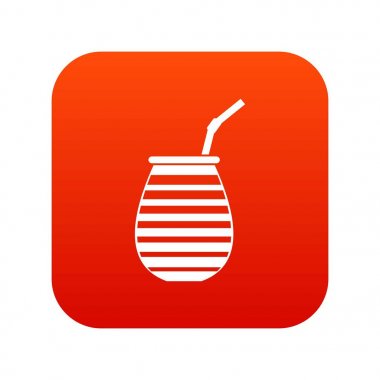 Çay Kupası kullanılan dostum ya da Arjantin simgesi dijital kırmızı terere