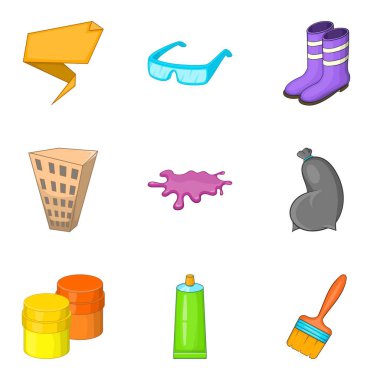 Icons set tamir, karikatür tarzı