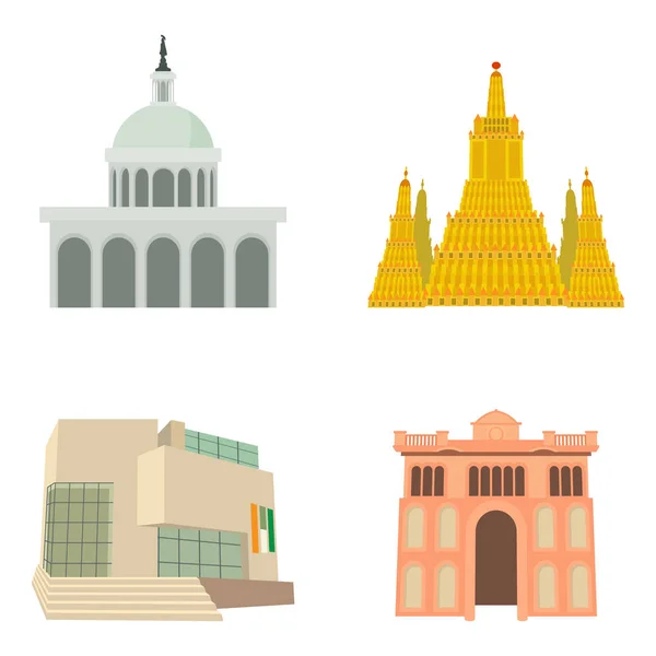 Conjunto de ícones do Parlamento, estilo dos desenhos animados — Vetor de Stock