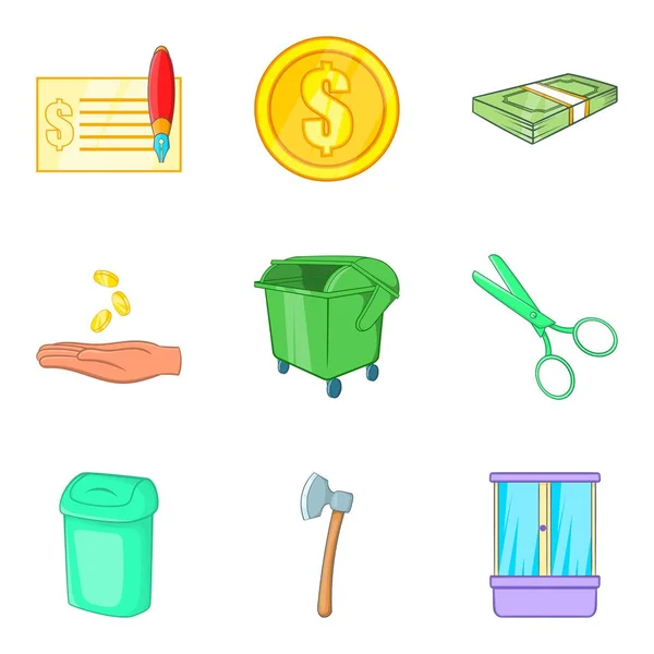 Haus Renovierung Icons Set, Cartoon-Stil — Stockvektor