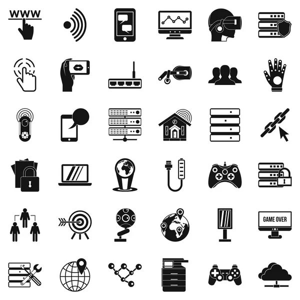 Conjunto de iconos de emisora, estilo simple — Vector de stock
