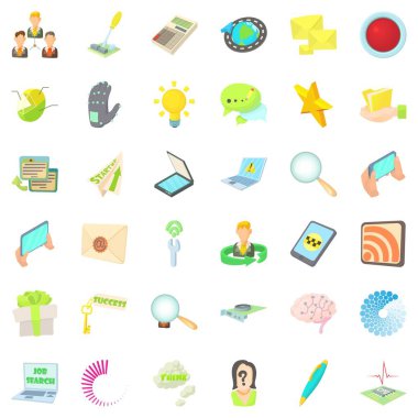 Gazeteci Icons set, karikatür tarzı