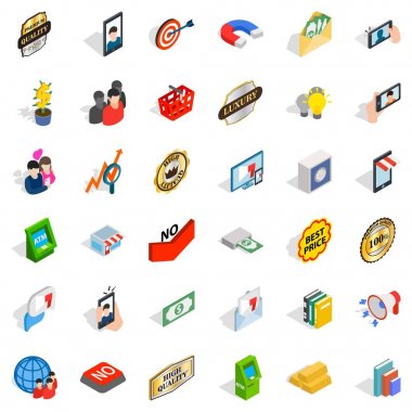 Yeni kurumsal Icons set, izometrik stili