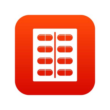 Kapsül simgesi dijital kırmızı