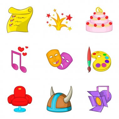 Gösteri Icons set, karikatür tarzı